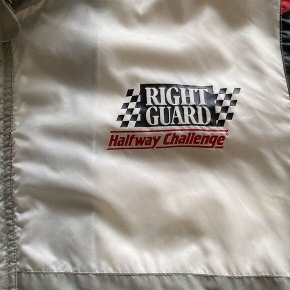 Vintage Racing Jacket Right Guard Halfway Challenge Windbreaker Bomber Mens Sz L - Picture 3 of 14